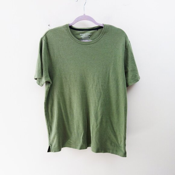 Banana Republic Men's Luxe Touch Performance Tee 100% Cotton Green (XL) NWOT! - Picture 5 of 10